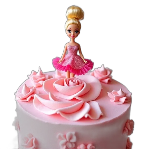 dress, crown, 3d render, photorealistic, pastel, cake, pink, white transparent PNG cut-out