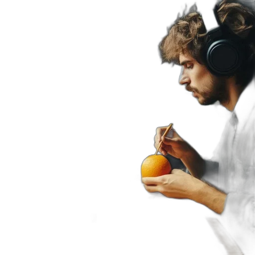 food, photorealistic, concept art, oil painting, watercolor, man, facial, hair transparent PNG cut-out