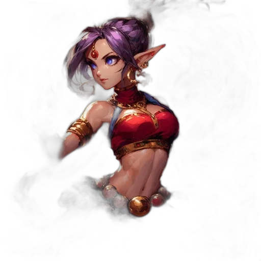 staff, fantasy art, concept art, pixel art, comic book art, animated, female, character transparent PNG cut-out