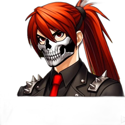 mask, staff, face, concept art, anime, pixel art, cartoon, red transparent PNG cut-out