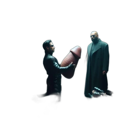 staff, mask, umbrella, jacket, concept art, 3d render, pixel art, outer space transparent PNG cut-out