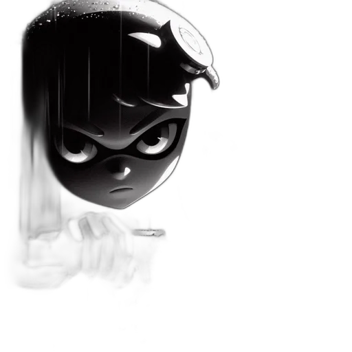 mask, weapon, robot, face, comic book art, concept art, cartoon, anime transparent PNG cut-out