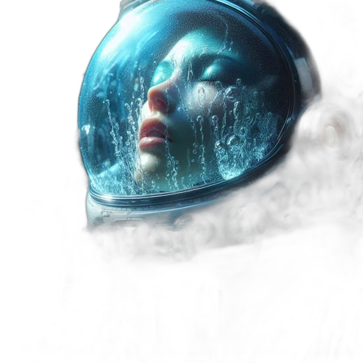 mask, umbrella, face, hat, concept art, photorealistic, comic book art, fantasy art transparent PNG cut-out