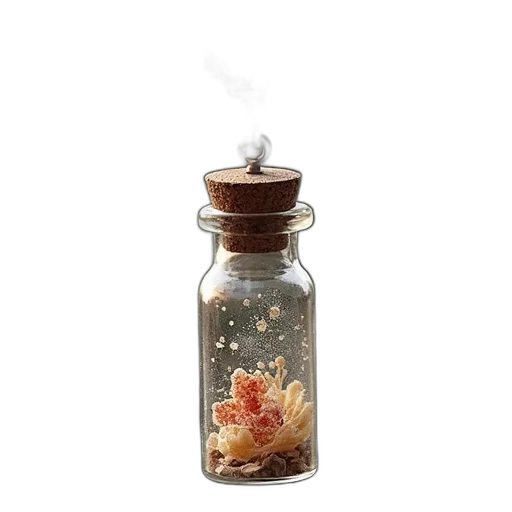 bottle, food, outer space, necklace, glass, vial, pendant, message transparent PNG cut-out