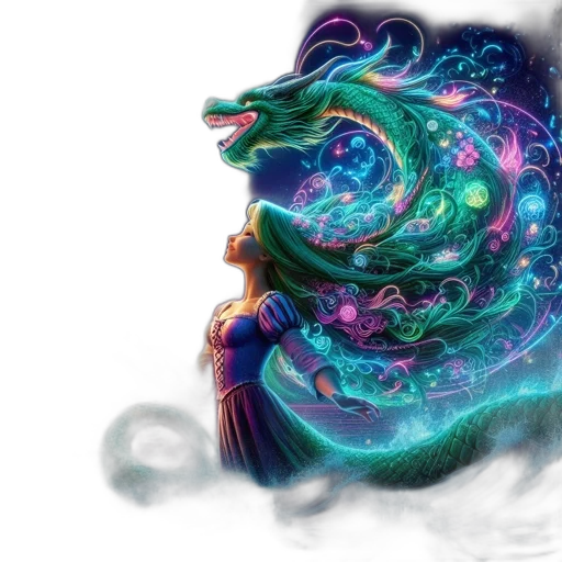dragon, creature, staff, mask, fantasy art, concept art, watercolor, photorealistic transparent PNG cut-out