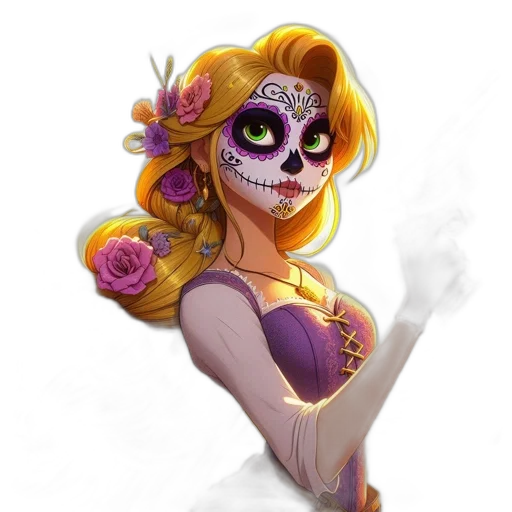 mask, dress, flower, staff transparent PNG cut-out