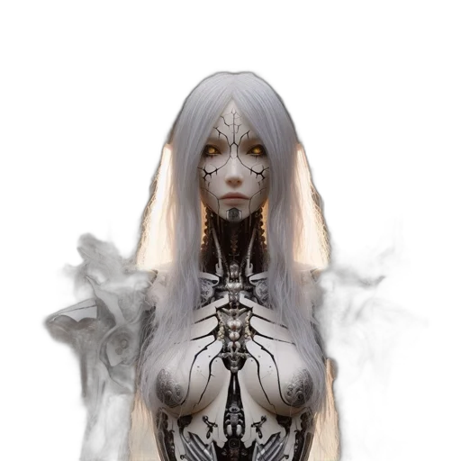 robot, mask, face, dress, fantasy art, concept art, 3d render, comic book art transparent PNG cut-out