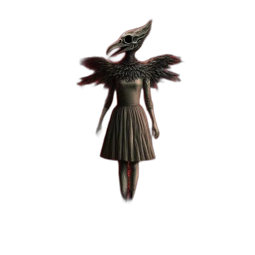 dress, staff, jewelry, mask, concept art, 3d render, fantasy art, pixel art transparent PNG cut-out