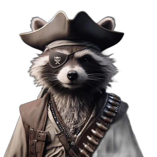 hat, staff, animal, jacket, concept art, fantasy art, photorealistic, 3d render transparent PNG cut-out