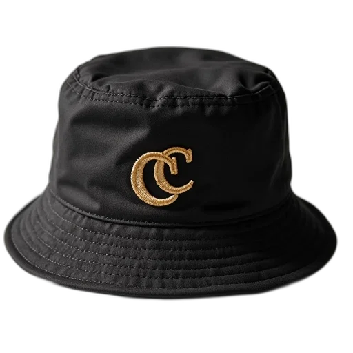 hat, crown, monogramm, embroidered, logo, bucket transparent PNG cut-out