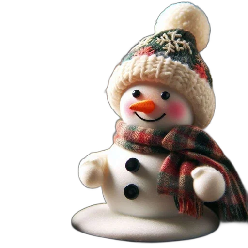 hat, 3d render, photorealistic, snow, image, festive, snowman, wearing transparent PNG cut-out
