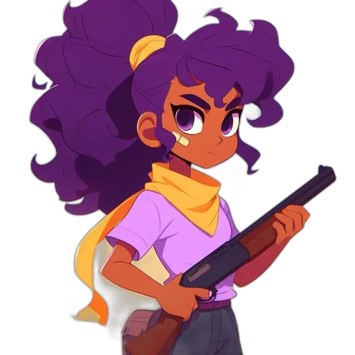 weapon, staff, hair, pixel art, cartoon, concept art, anime, pastel transparent PNG cut-out