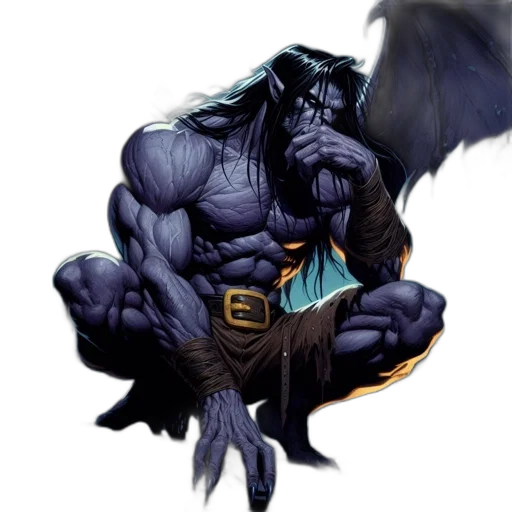 creature, animal, concept art, fantasy art, comic book art, pixel art, dark, muscular transparent PNG cut-out