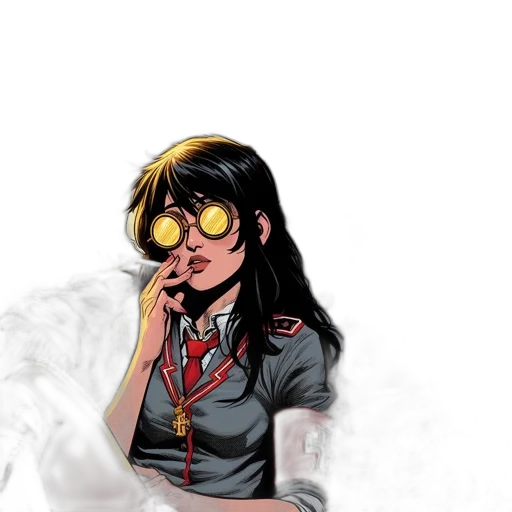 staff, comic book art, cartoon, anime, concept art, neon lights, fire, fog transparent PNG cut-out