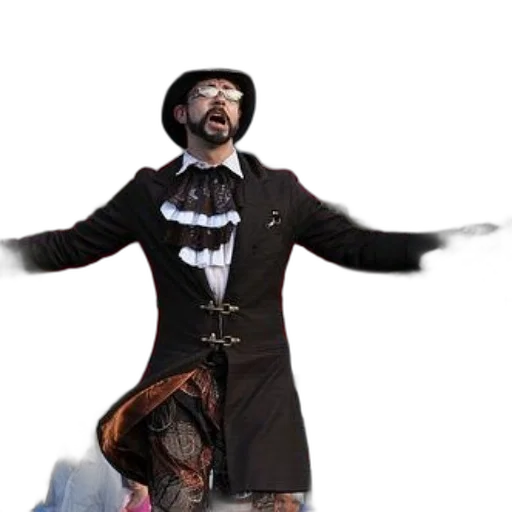 staff, creature, hat, jacket, concept art, 3d render, man, steampunk transparent PNG cut-out