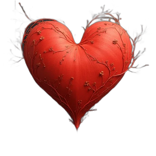 photorealistic, concept art, fantasy art, 3d render, red, managed, heart, commentaries transparent PNG cut-out