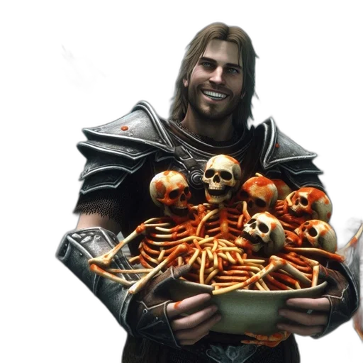 food, concept art, fantasy art, 3d render, man, long, hair, beard transparent PNG cut-out