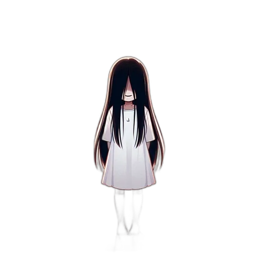 hair, dress, mask, creature, pixel art, concept art, anime, 3d render transparent PNG cut-out