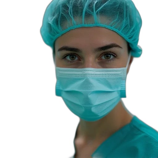 staff, mask, face, woman, hospital transparent PNG cut-out