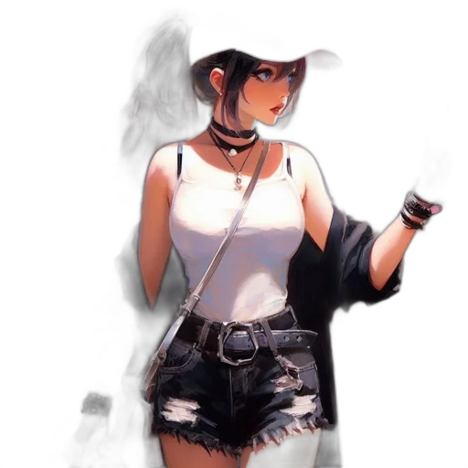 dress, hat, staff, jacket, concept art, fantasy art, anime, pixel art transparent PNG cut-out