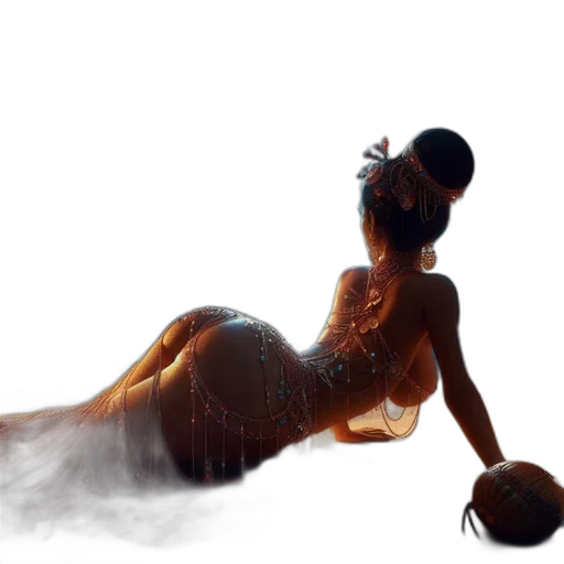 dress, concept art, photorealistic, fantasy art, 3d render, outer space, fire, underwater transparent PNG cut-out