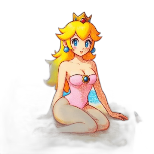 crown, dress, pixel art, concept art, watercolor, fantasy art, underwater, golden transparent PNG cut-out