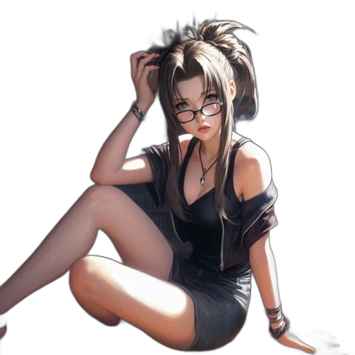 dress, staff, jacket, hair, concept art, anime, fantasy art, photorealistic transparent PNG cut-out