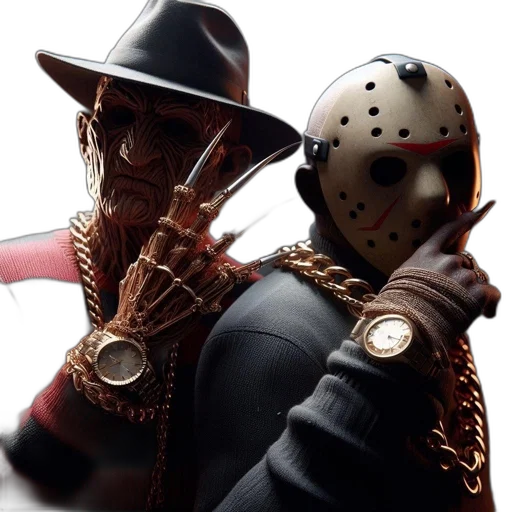 mask, concept art, two, horror, characters, freddy, krueger, jason transparent PNG cut-out