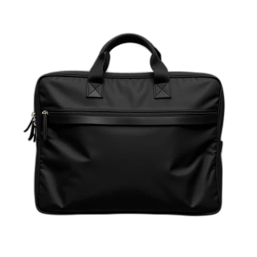 3d render, black, tablet, bag, handle, top, bottom, zipper transparent PNG cut-out