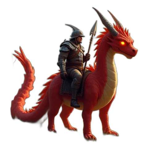 dragon, animal, sword, staff, fantasy art, concept art, 3d render, pixel art transparent PNG cut-out