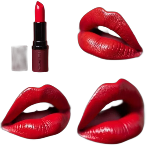 photorealistic, red, dark, monochrome, close-up, image, person, lips transparent PNG cut-out