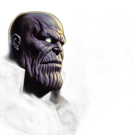 face, mask, concept art, comic book art, fantasy art, photorealistic, dark, thanos transparent PNG cut-out