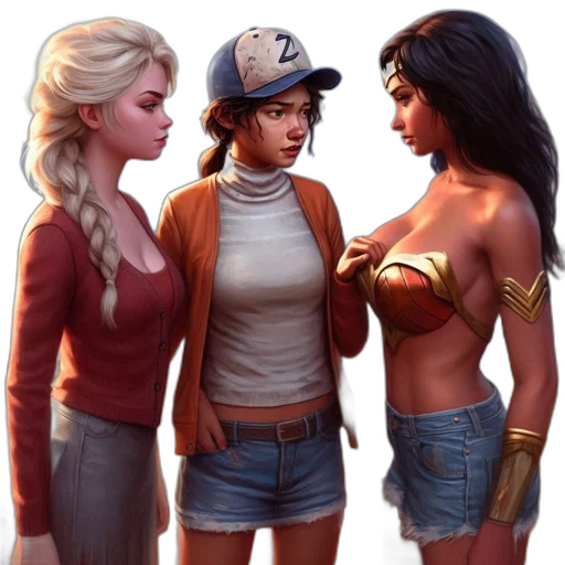 comic book art, concept art, fantasy art, photorealistic, fire, golden, earth tones, three transparent PNG cut-out