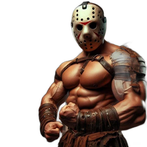 mask, concept art, comic book art, 3d render, fantasy art, muscular, figure, hockey transparent PNG cut-out
