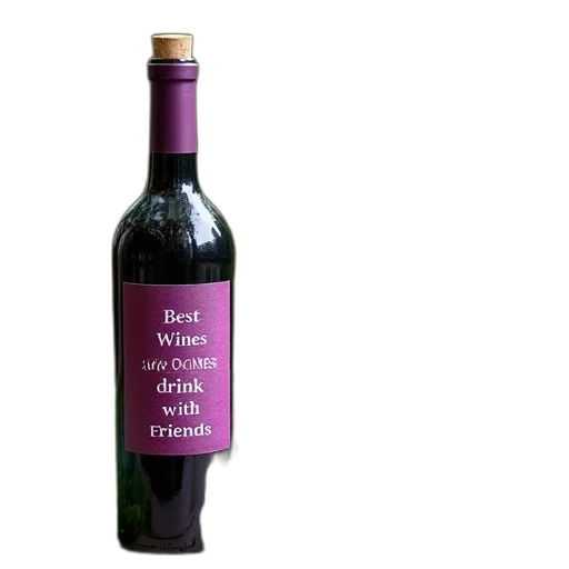 bottle, purple, wine, cork, label, reads, best, wines transparent PNG cut-out