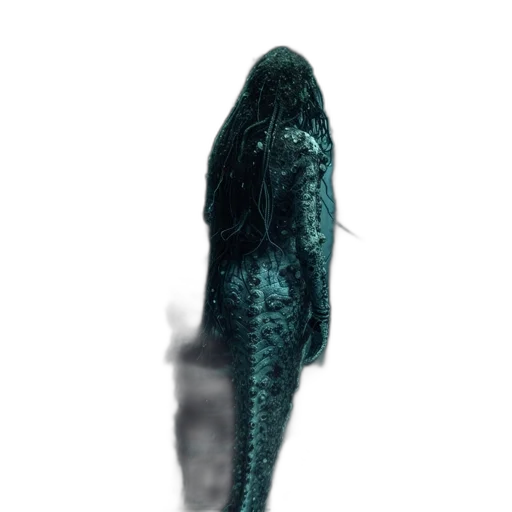 creature, animal, dragon, hair, 3d render, concept art, photorealistic, vaporwave transparent PNG cut-out
