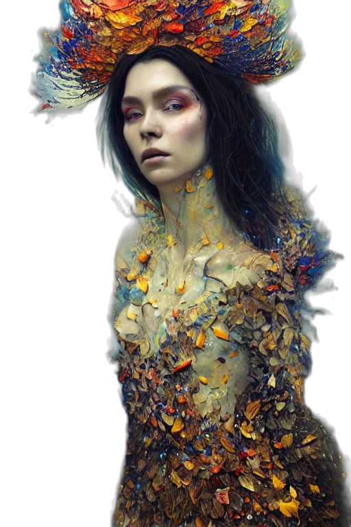 dress, jewelry, creature, fantasy art transparent PNG cut-out