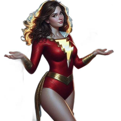 dress, comic book art, concept art, fantasy art, 3d render, superhero, costume-clad, woman transparent PNG cut-out