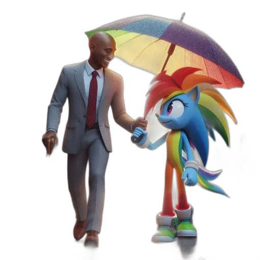 umbrella, staff, concept art, 3d render, pixel art, rain, man, stands transparent PNG cut-out