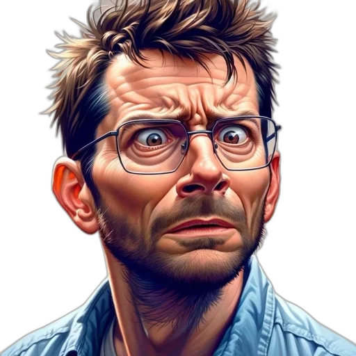 face, jacket, animal, staff, comic book art, photorealistic, cartoon, concept art transparent PNG cut-out