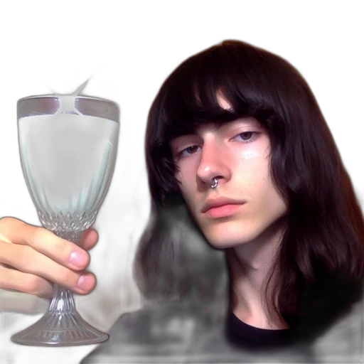 bottle, face, hair, robot, vaporwave, watercolor, photorealistic, oil painting transparent PNG cut-out