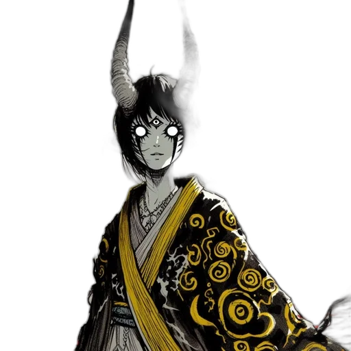 mask, staff, dragon, concept art, fantasy art, anime, pixel art, monochrome transparent PNG cut-out