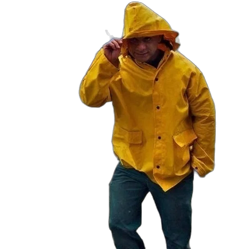 jacket, umbrella, hat, staff transparent PNG cut-out