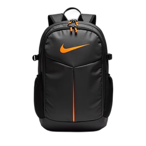 jacket, 3d render, black, gray, backpack, nike, logo, front transparent PNG cut-out
