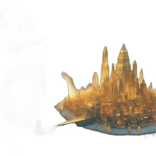 crown, concept art, fantasy art, 3d render, photorealistic, underwater, fog, golden transparent PNG cut-out