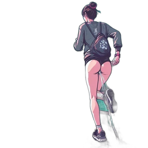 jacket, concept art, watercolor, cyberpunk, pixel art, pastel, athletic, young transparent PNG cut-out