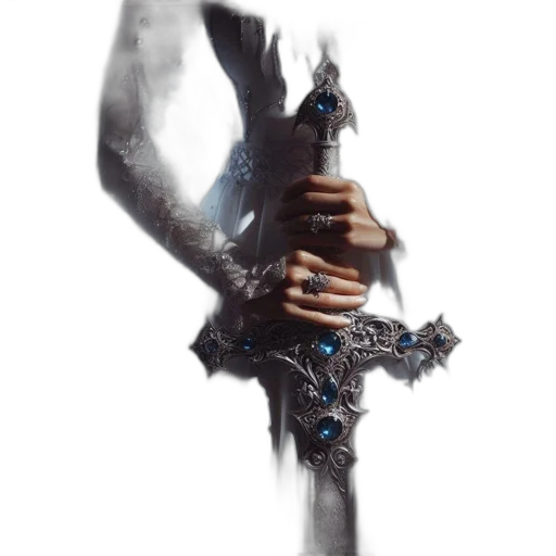 sword, weapon, staff, dragon, concept art, fantasy art, 3d render, photorealistic transparent PNG cut-out