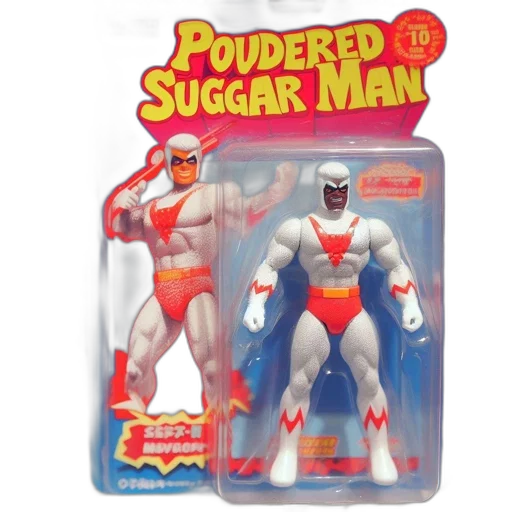 robot, image, reveals, powdered, sugar, man, action, figure transparent PNG cut-out