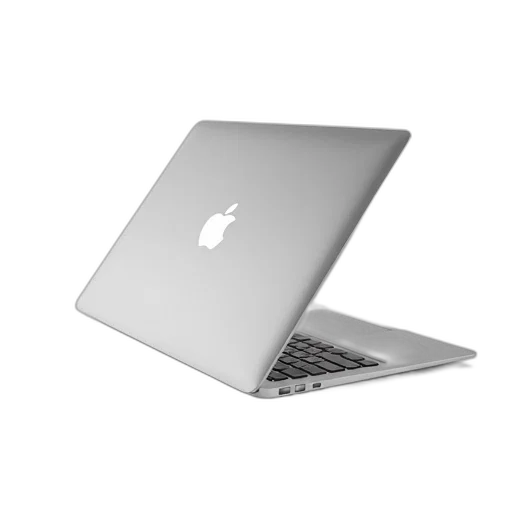 weapon, 3d render, sleek, silver, laptop, white, apple, logo transparent PNG cut-out