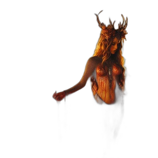 dress, hair, creature, animal, concept art, 3d render, fantasy art, pixel art transparent PNG cut-out